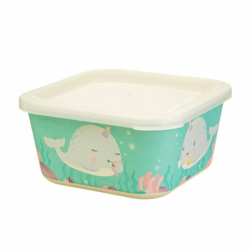 Alma Narwhal Bamboo Square Lunch Box Sass & Belle