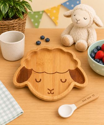 Bamboo Baa Baa Lamb Plate Bamboo Baa Baa Lamb Plate