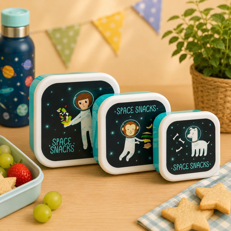 Space Explorer Lunch Boxes Set of 3 Sass & Belle