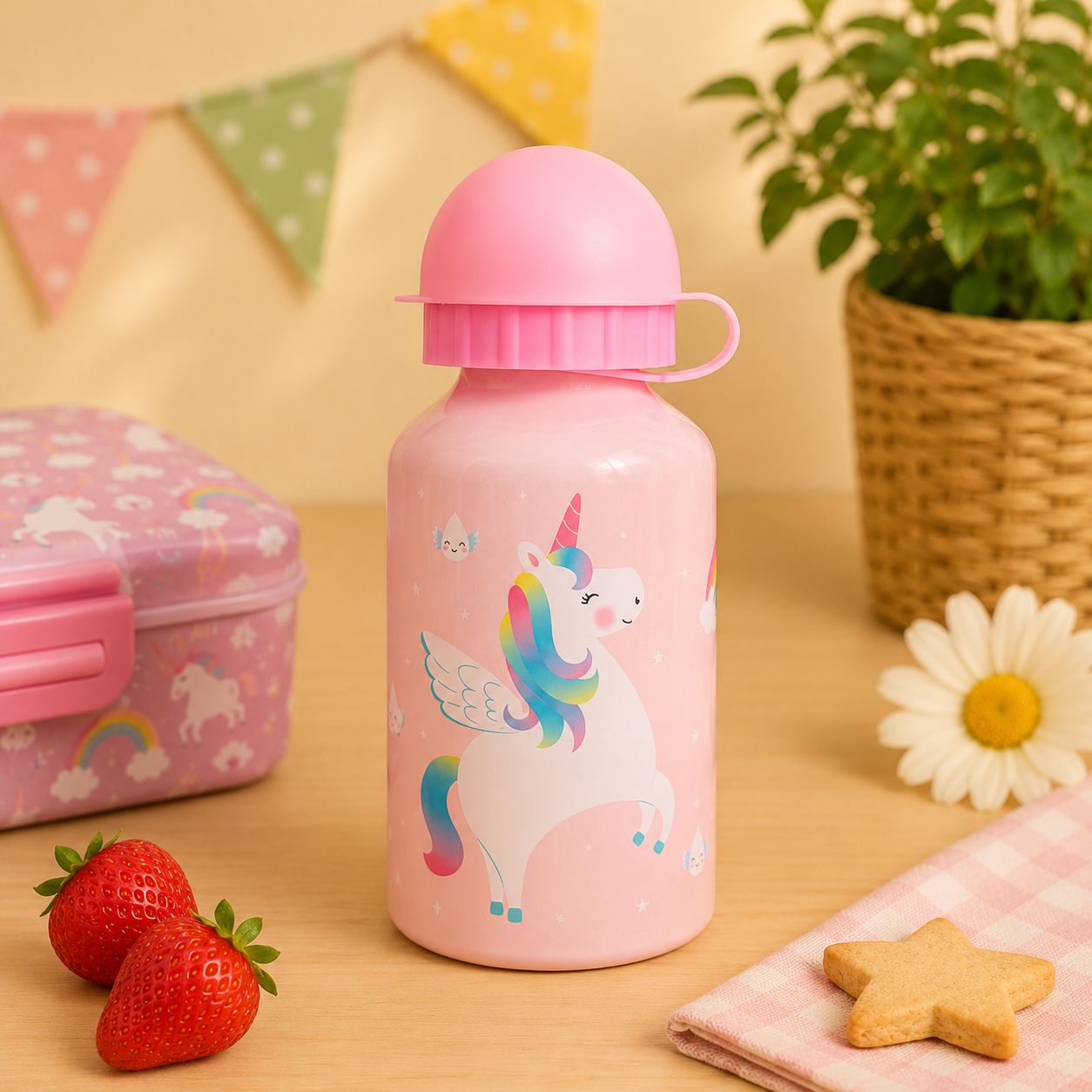 Rainbow Unicorn Water Bottle Sass & Belle