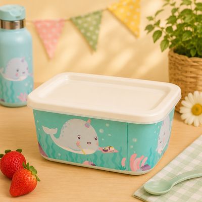 Alma Narwhal Bamboo Square Lunch Box Sass & Belle Alma Narwhal Bamboo Square Lunch Box Sass & Belle