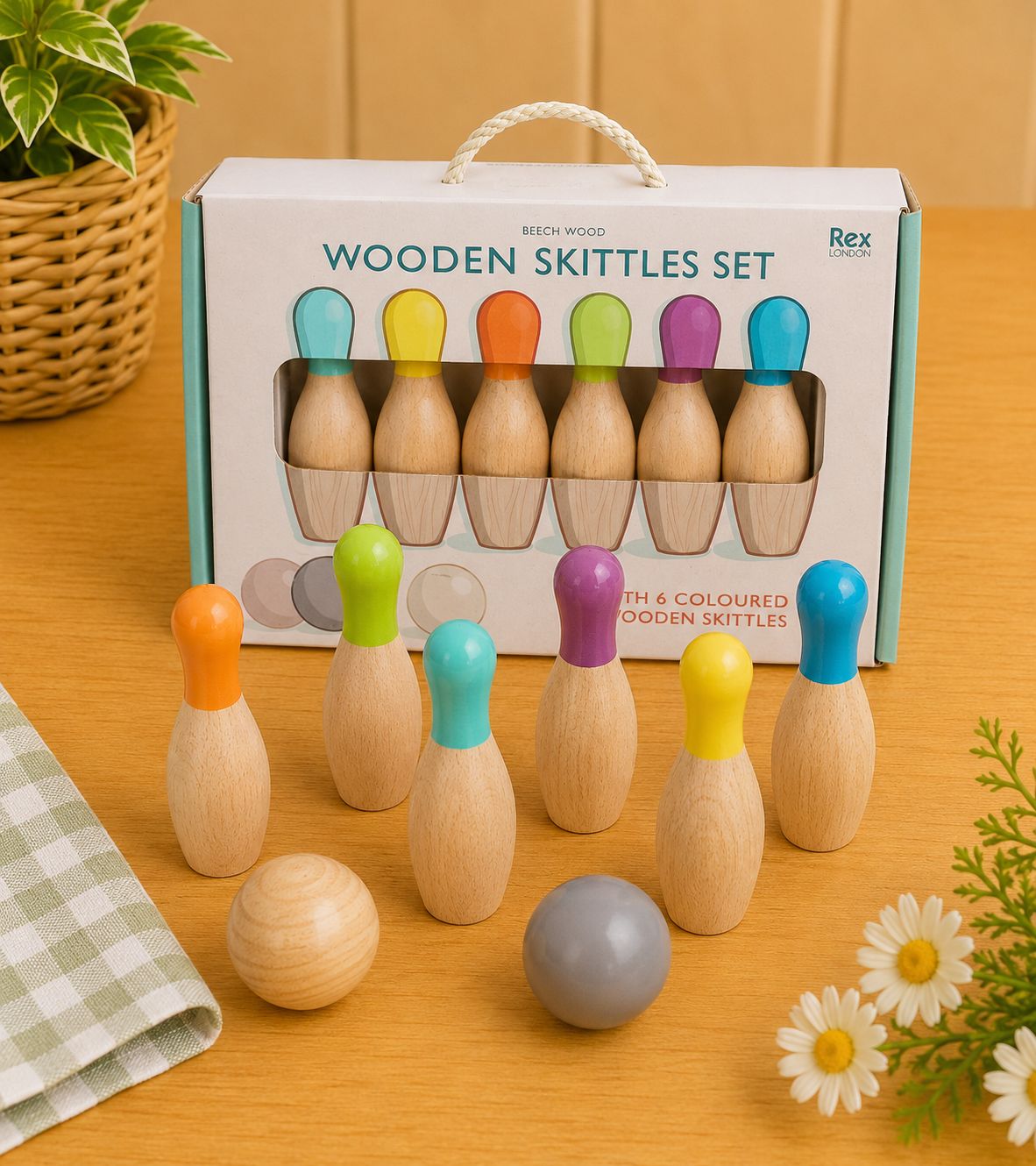 Wooden Skittles Set by Rex London