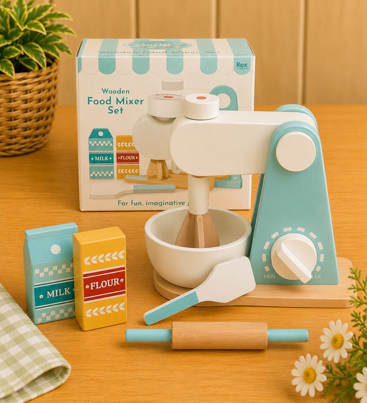 Wooden Toy Food Mixer Playset by Rex London