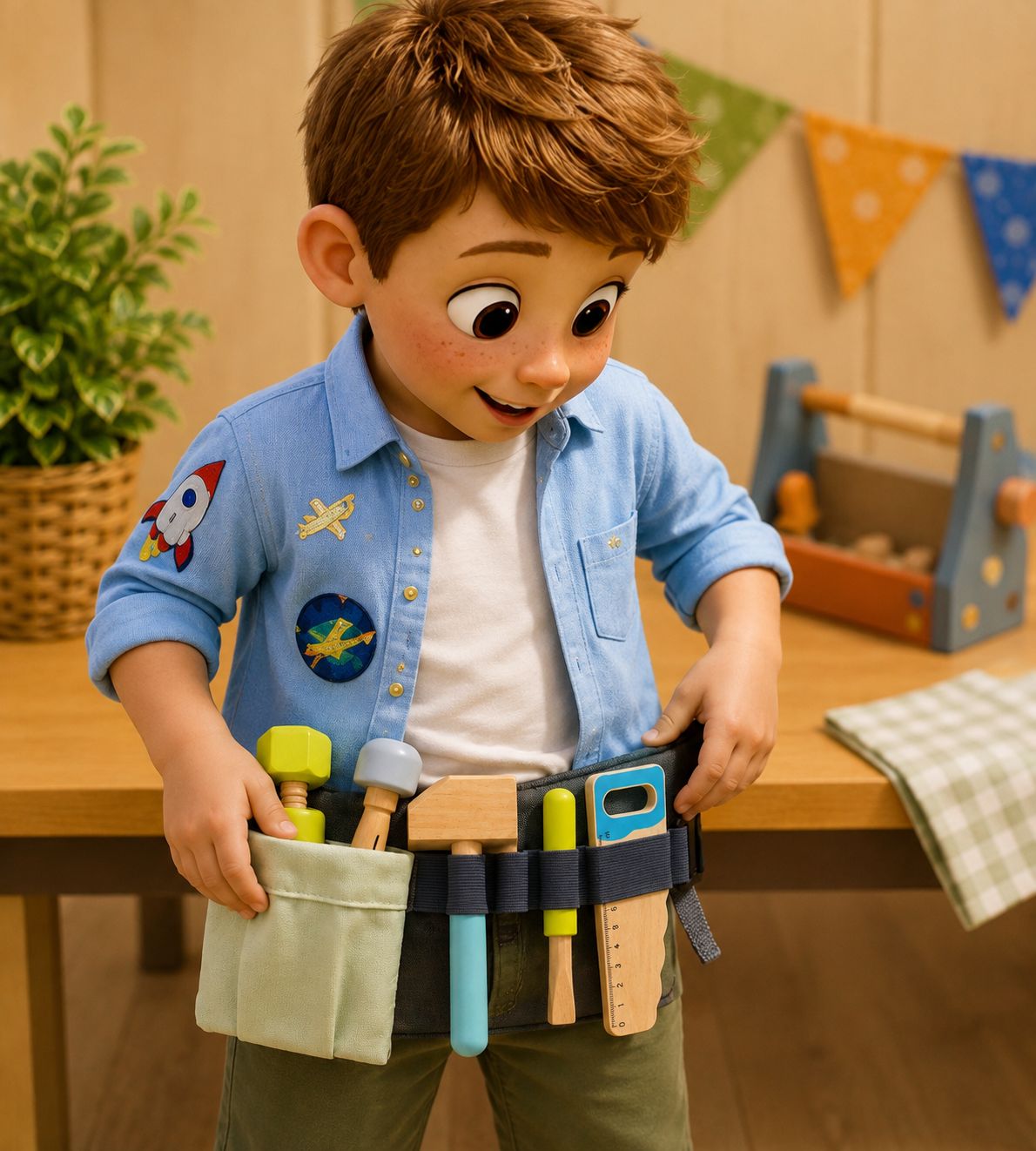 Wooden Tools and Tool Belt Playset by Rex London. Wooden Tools and Tool Belt Playset by Rex London.