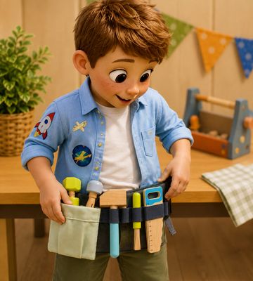 Wooden Tools and Tool Belt Playset by Rex London. Wooden Tools and Tool Belt Playset by Rex London.