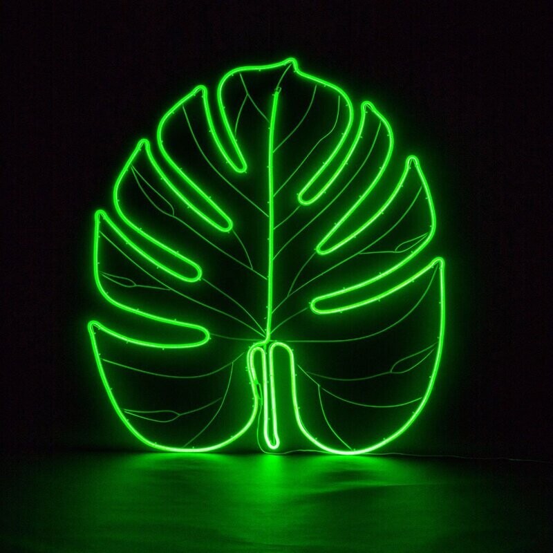 Feuille tropicale verte 114 cm