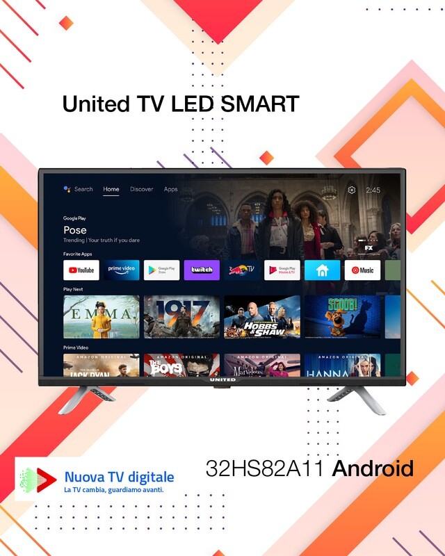 UNITED 32'' TV LED HD ANDROID SMART 32HS82A11 UNITED 32'' TV LED HD ANDROID SMART 32HS82A11