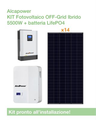 KIT OFF-Grid Ibrido 5.5 Kw con batteria LiFePO4 KIT OFF-Grid Ibrido 5.5 Kw con batteria LiFePO4