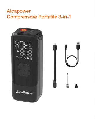 Compressore Portatile 3-in-1 Alcapower Compressore Portatile 3-in-1 Alcapower