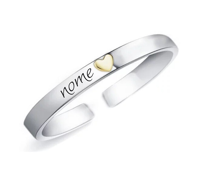 Bracciale Name Heart in Argento 925 e Cuore in Oro 750