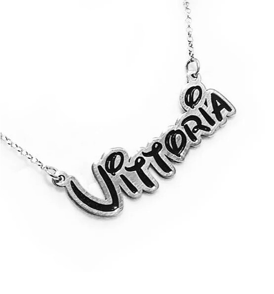 Collana con Nome in Argento e Smalto