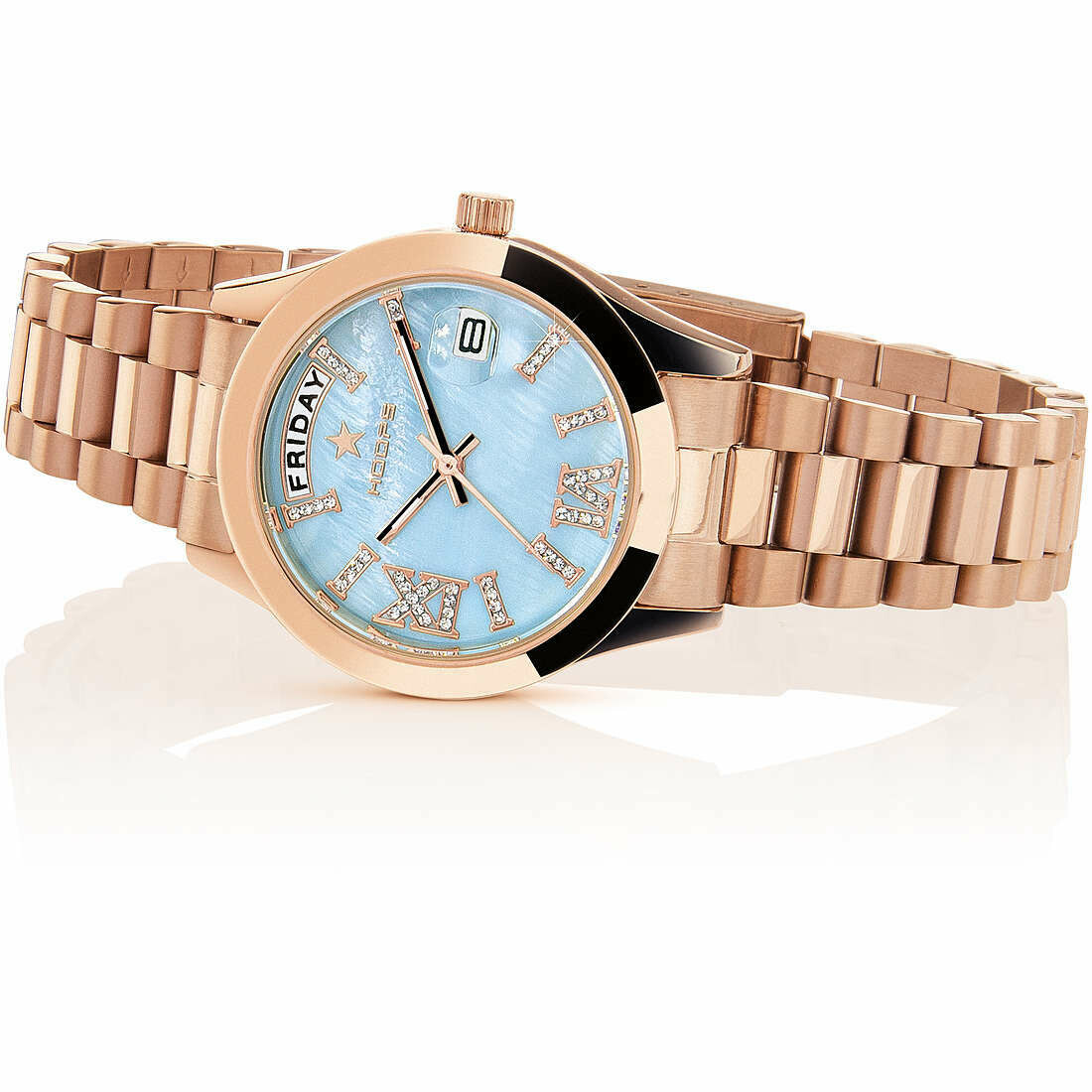 Hoops Orologio Luxury Day Time Diamond Light Blue