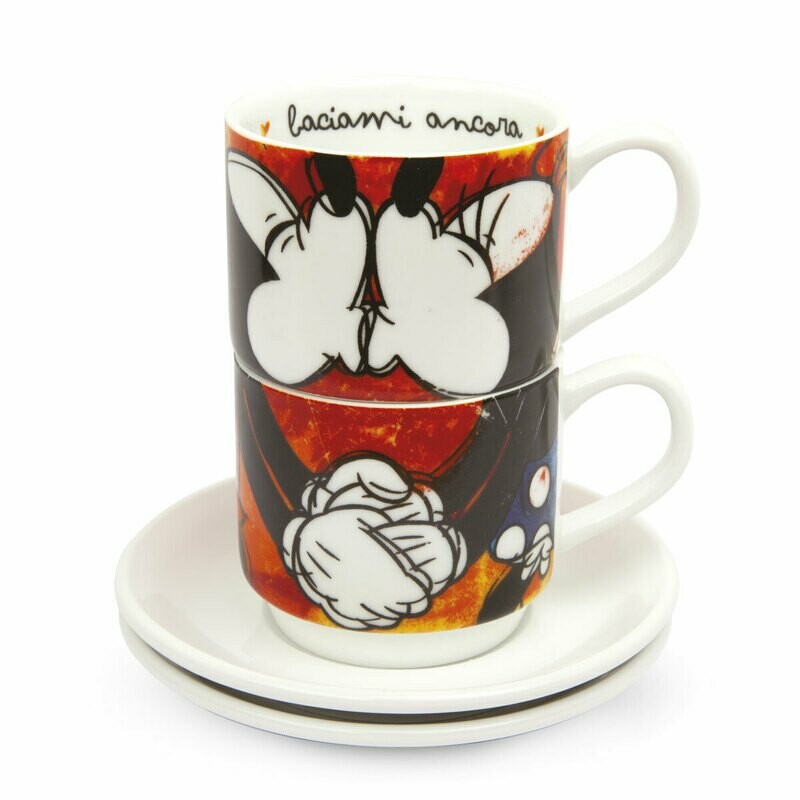 Egan Set 2 Tazze Caffè Mickey Mouse Impilabili