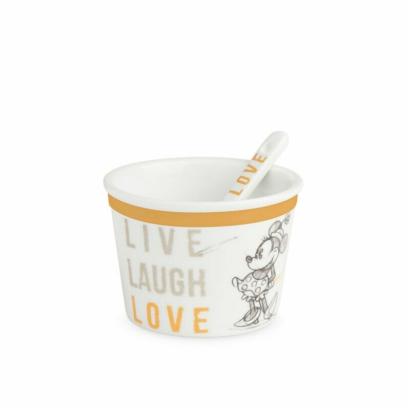 Egan Coppetta gelato con cucchiaio Mickey Live Laugh Love