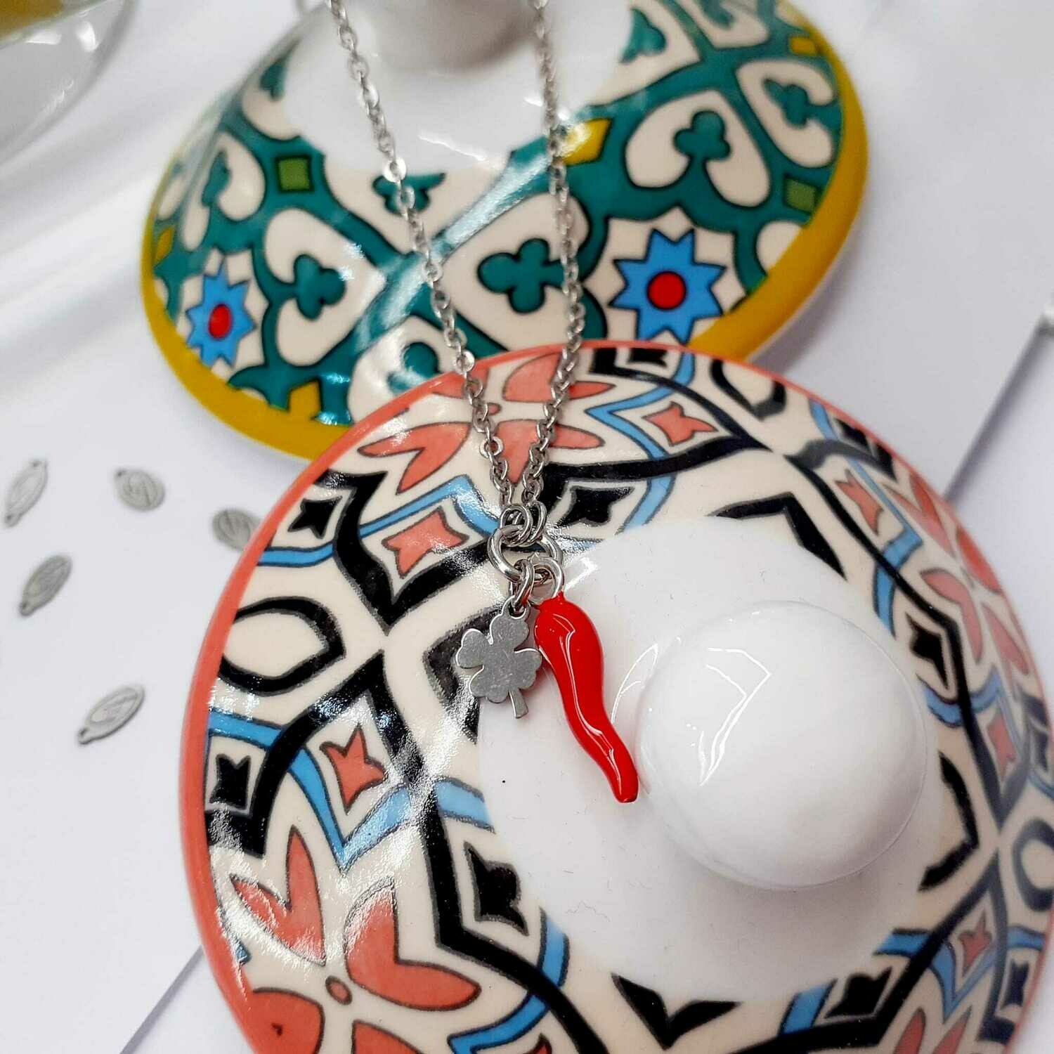 Collana Argento  Red Hot Chily