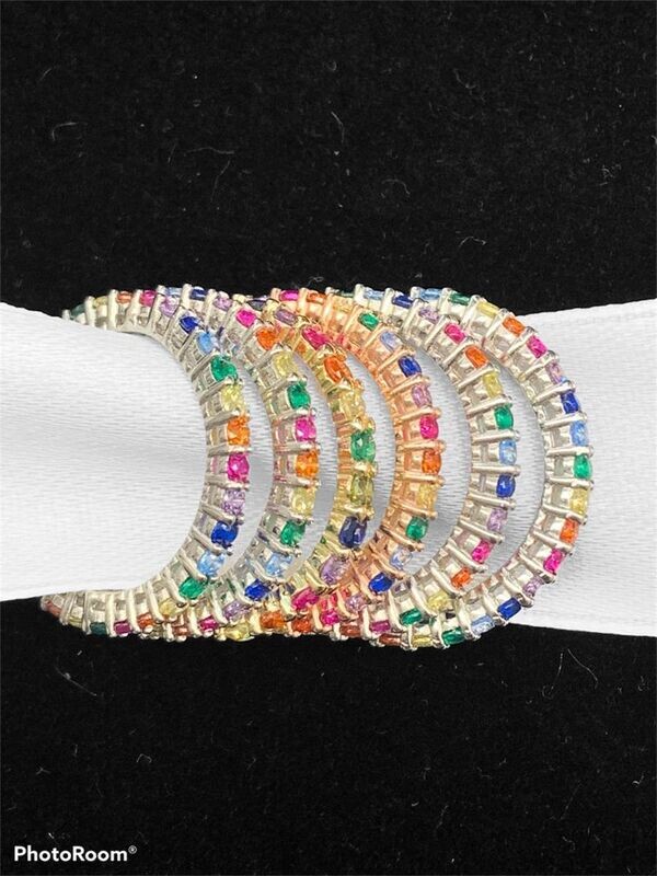 Anello Argento Zirconi Multicolor