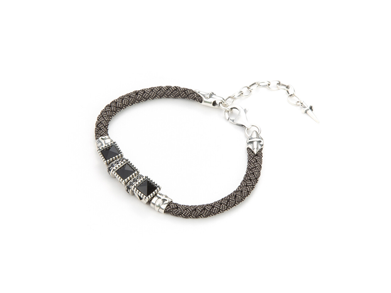 Cesare Paciotti Bracciale Argento Black Spider