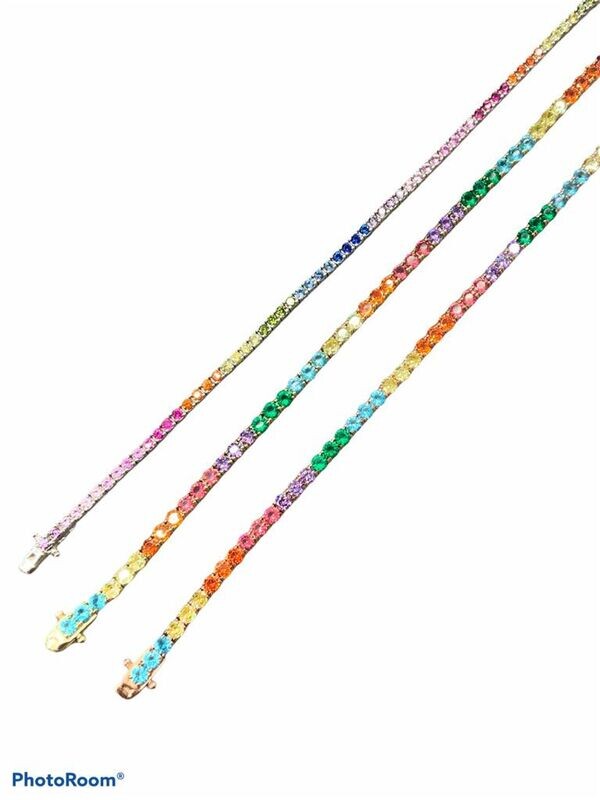 Bracciale Tennis Argento Zirconi Multicolor