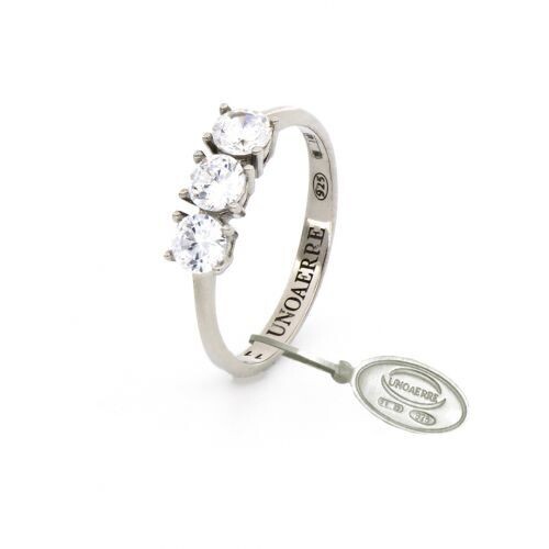 UnoAerre Anello Trilogy Mini in argento bianco