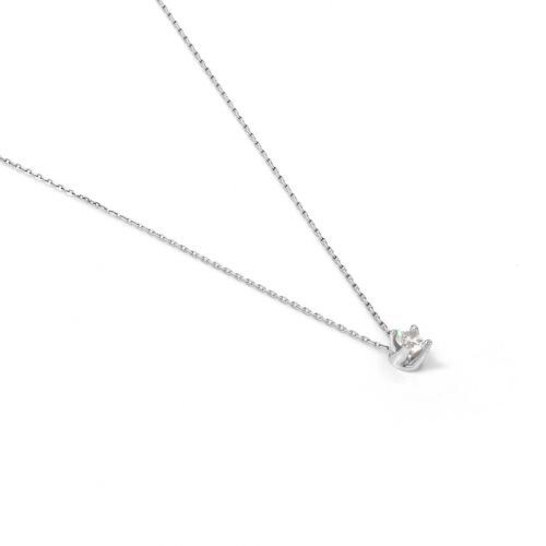 UnoAerre Collana Cubic Zirconia Mini in argento bianco
