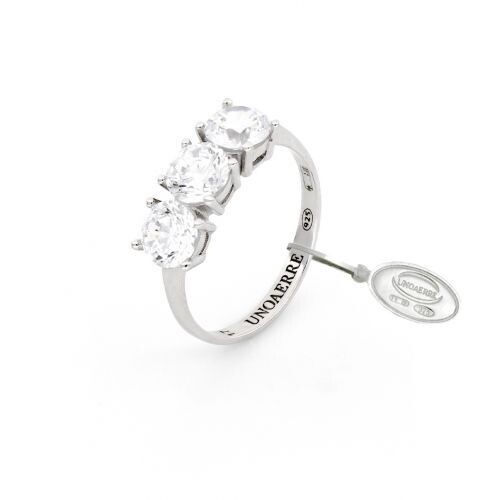 UnoAerre Anello Trilogy Maxi in argento bianco