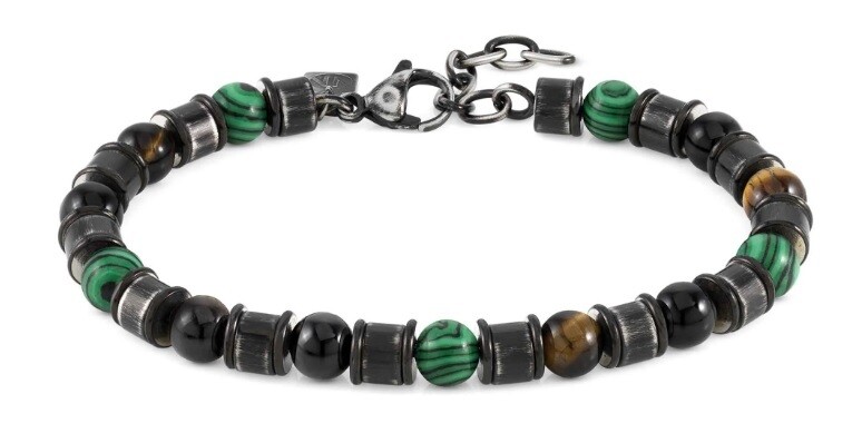 NominatioN Bracciale Instinct Acciaio Vintage Marrone e Verde