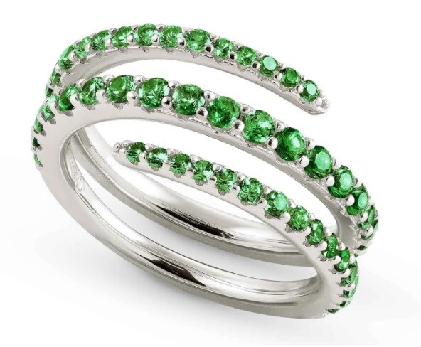 NominatioN Anello Spirale Silver Pietre Verdi