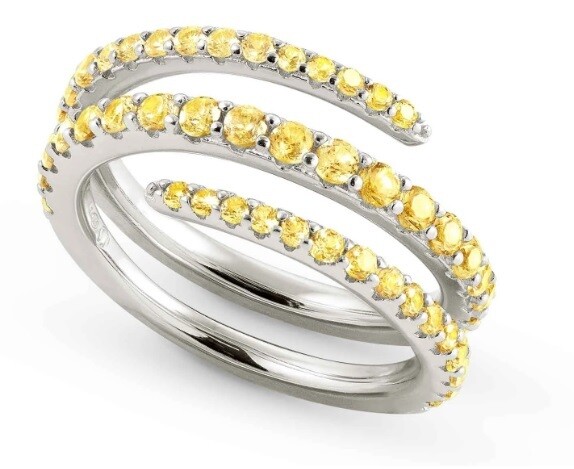 NominatioN Anello Spirale Silver Pietre Gialle
