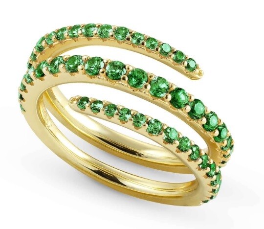 NominatioN Anello Spirale Gold Pietre Verdi