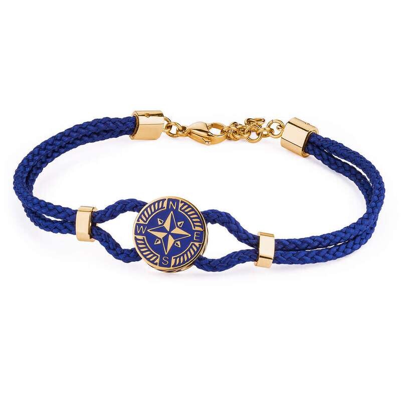 Brosway Bracciale Nautilus Corda Blu Rosa dei Venti