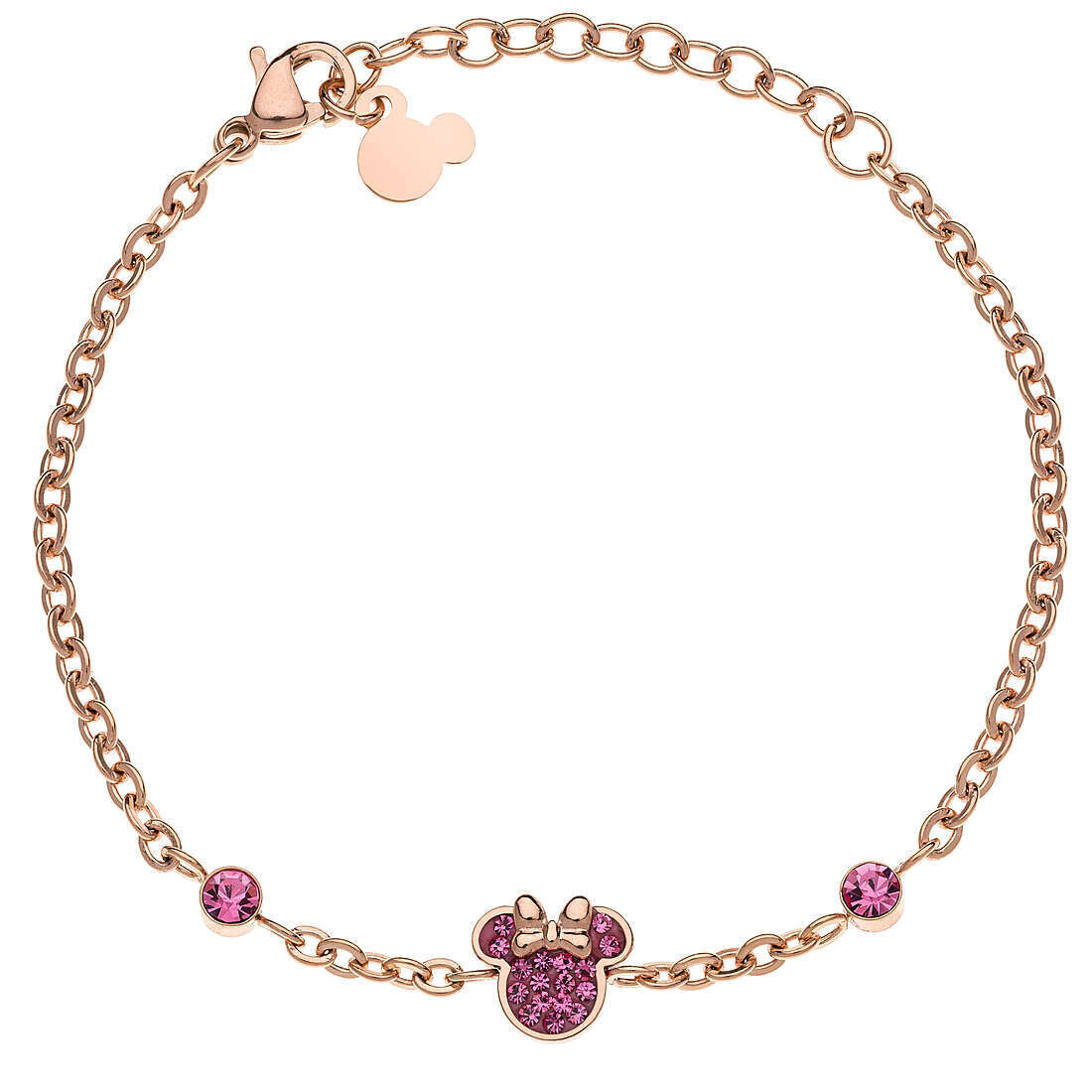 Disney Bracciale Minnie Rosa Pietre Rosa