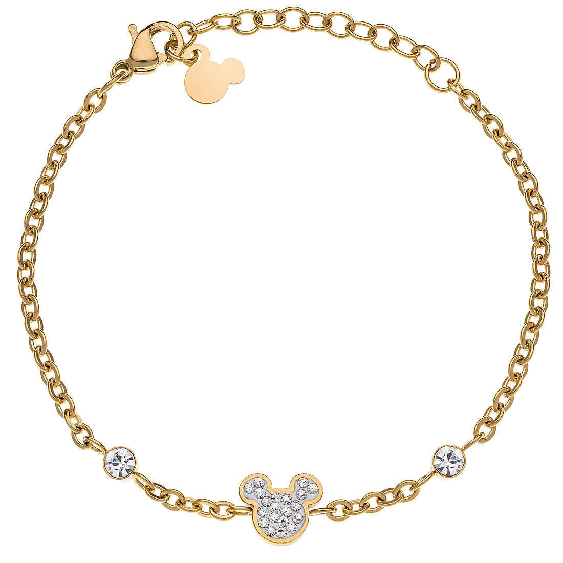 Disney Bracciale Topolino Giallo Pietre Bianche