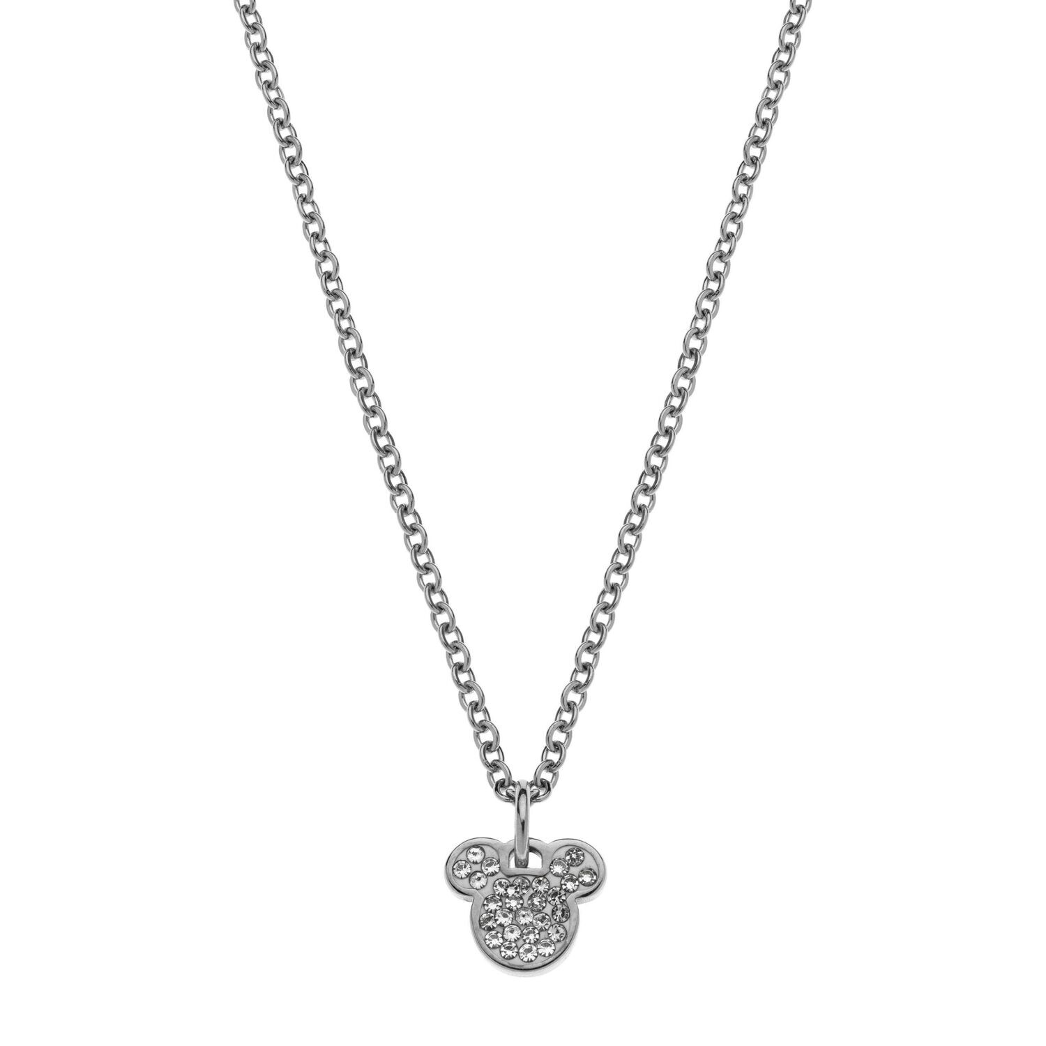 Disney Collana Topolino Silver Pietre Bianche