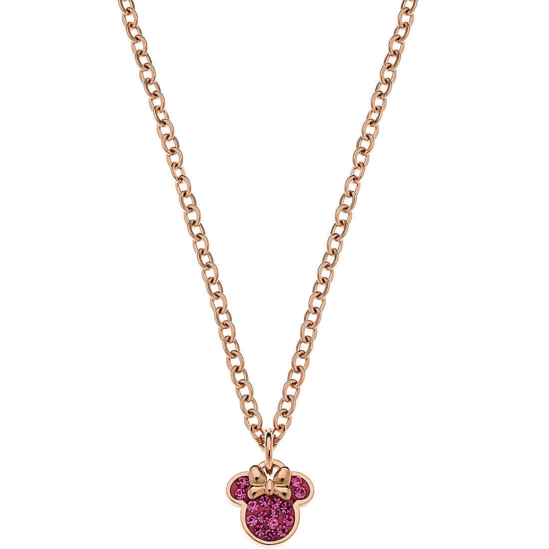Disney Collana Minnie Rosa Pietre Rosa