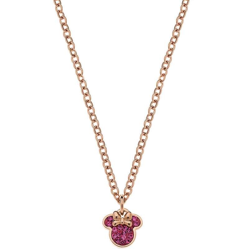 Disney Collana Minnie Rosa Pietre Rosa