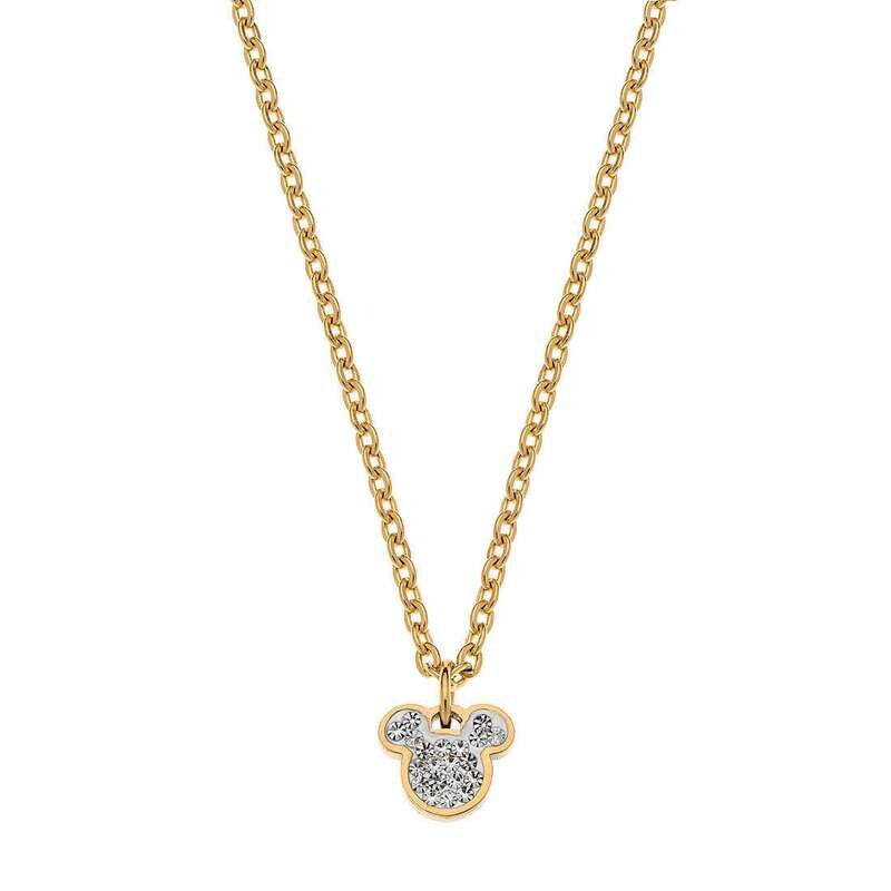 Disney Collana Topolino Gold Pietre Bianche