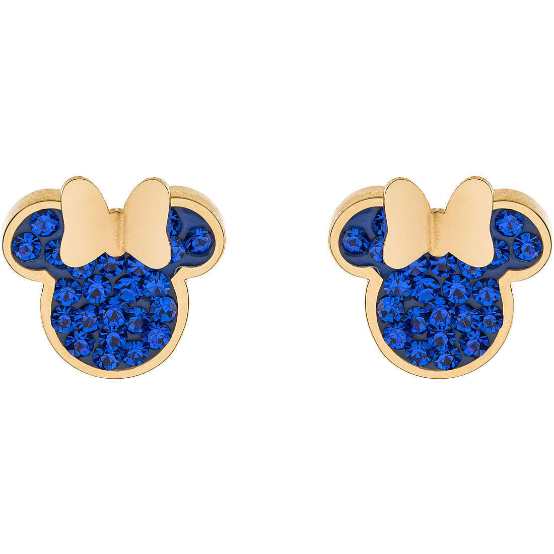 Disney Orecchini Minnie Gialla Pietre Blu