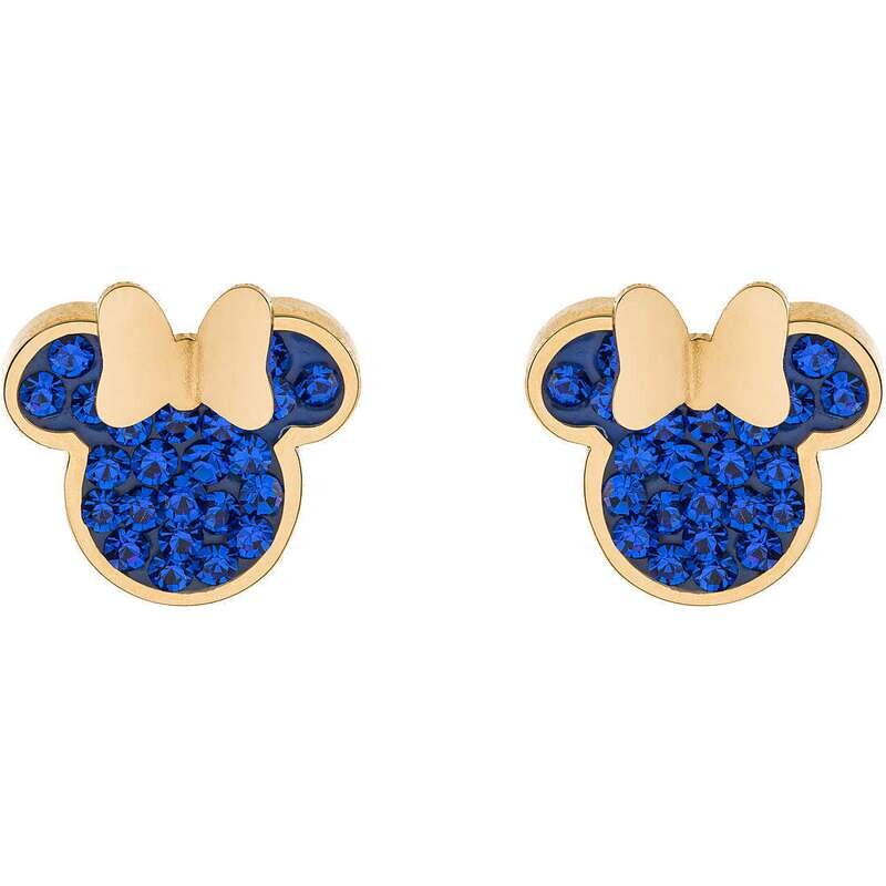 Disney Orecchini Minnie Gialla Pietre Blu