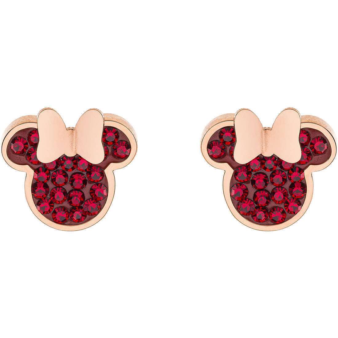 Disney Orecchini Minnie Rosa Pietre Rosse