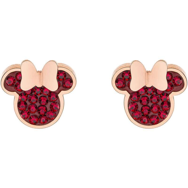 Disney Orecchini Minnie Rosa Pietre Rosse
