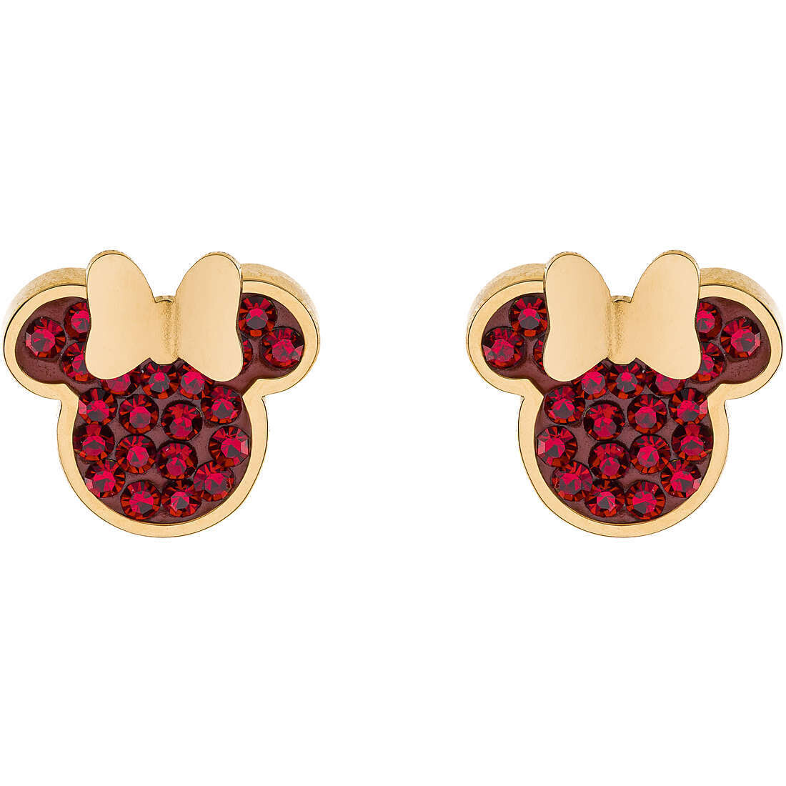 Disney Orecchini Minnie Gialla Pietre Rosse