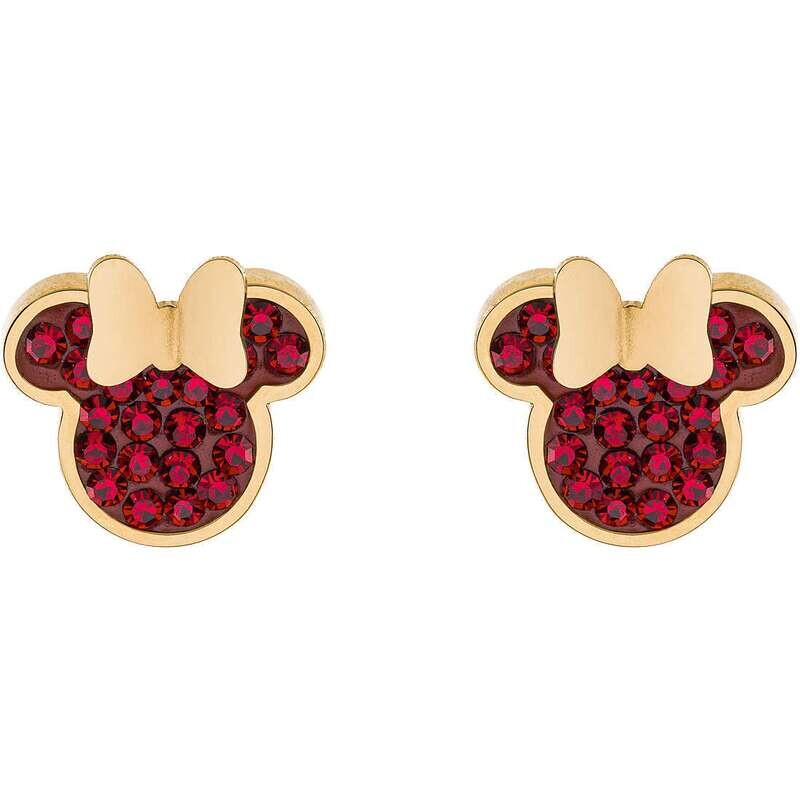 Disney Orecchini Minnie Gialla Pietre Rosse