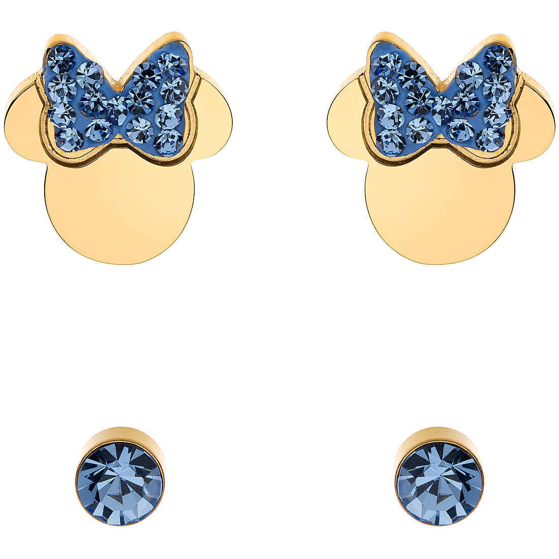 Disney Orecchini Minnie Giallo Fiocco Blu Set