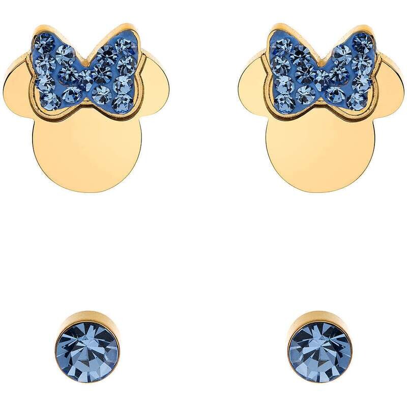 Disney Orecchini Minnie Giallo Fiocco Blu Set