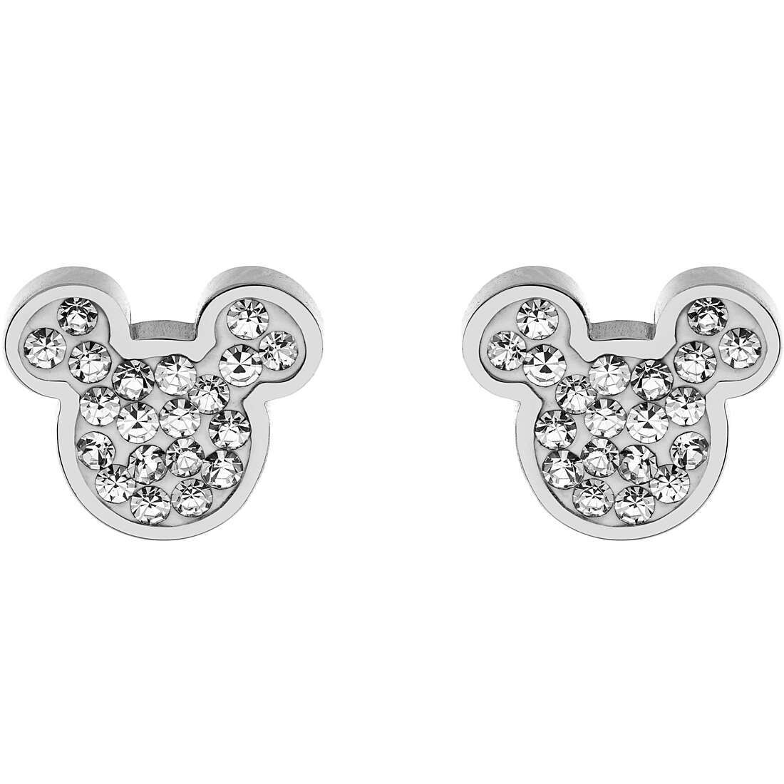 Disney Orecchini Topolino Silver Pietre Bianche