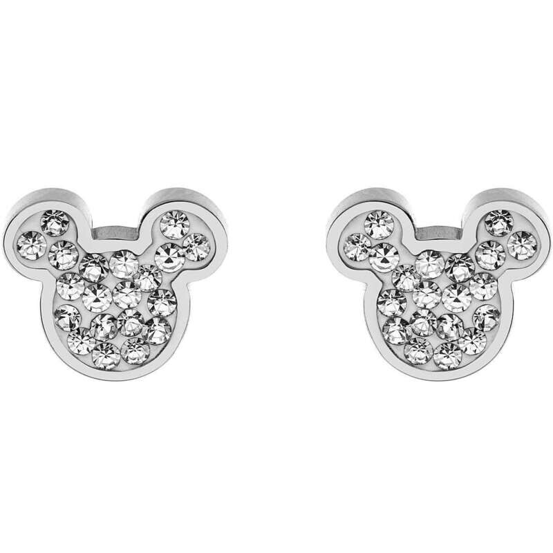 Disney Orecchini Topolino Silver Pietre Bianche