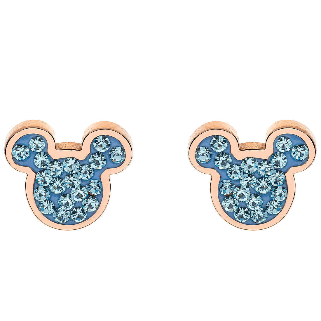 Disney Orecchini Topolino Rosa Pietre Azzurre