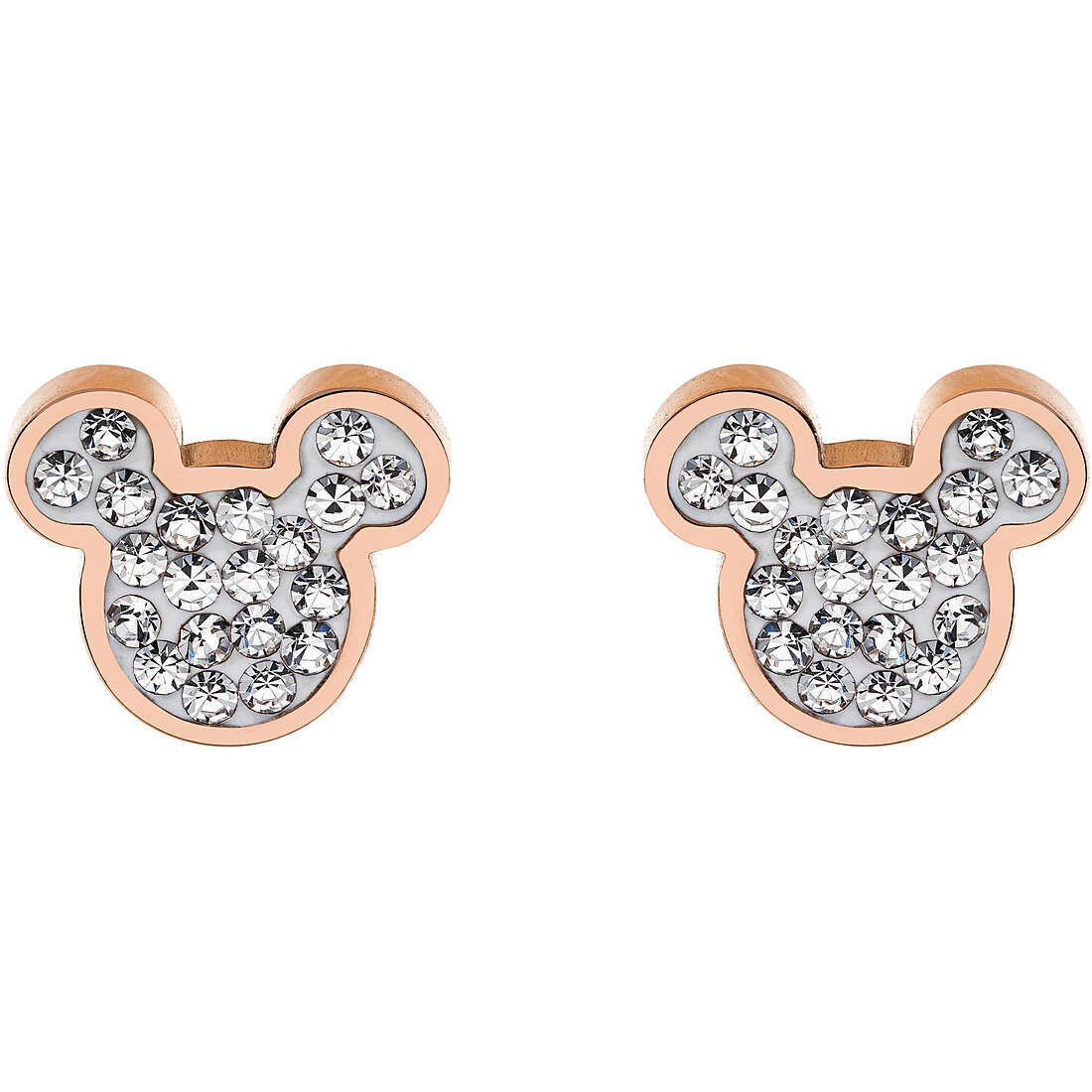 Disney Orecchini Topolino Rosa Pietre Bianche