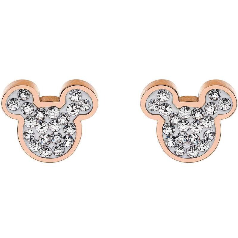 Disney Orecchini Topolino Rosa Pietre Bianche