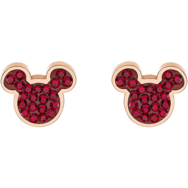 Disney Orecchini Topolino Rosa Pietre Rosse